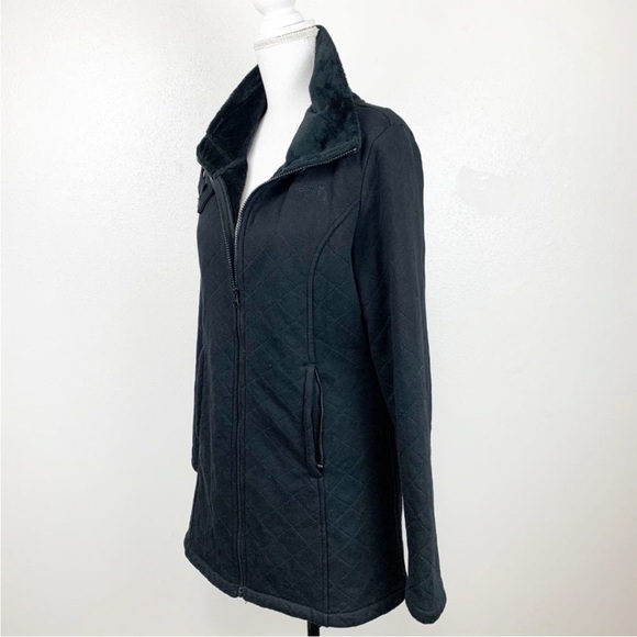 The North Face Caroluna Quilted long Jacket Fleece Lined Large L - Picture 3 of 13